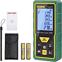 Telémetro Láser 50m- TECCPO Medidor Láser de Distancia con Precisión ± 2mm- Niveles de Burbuja con Función de Silencio…